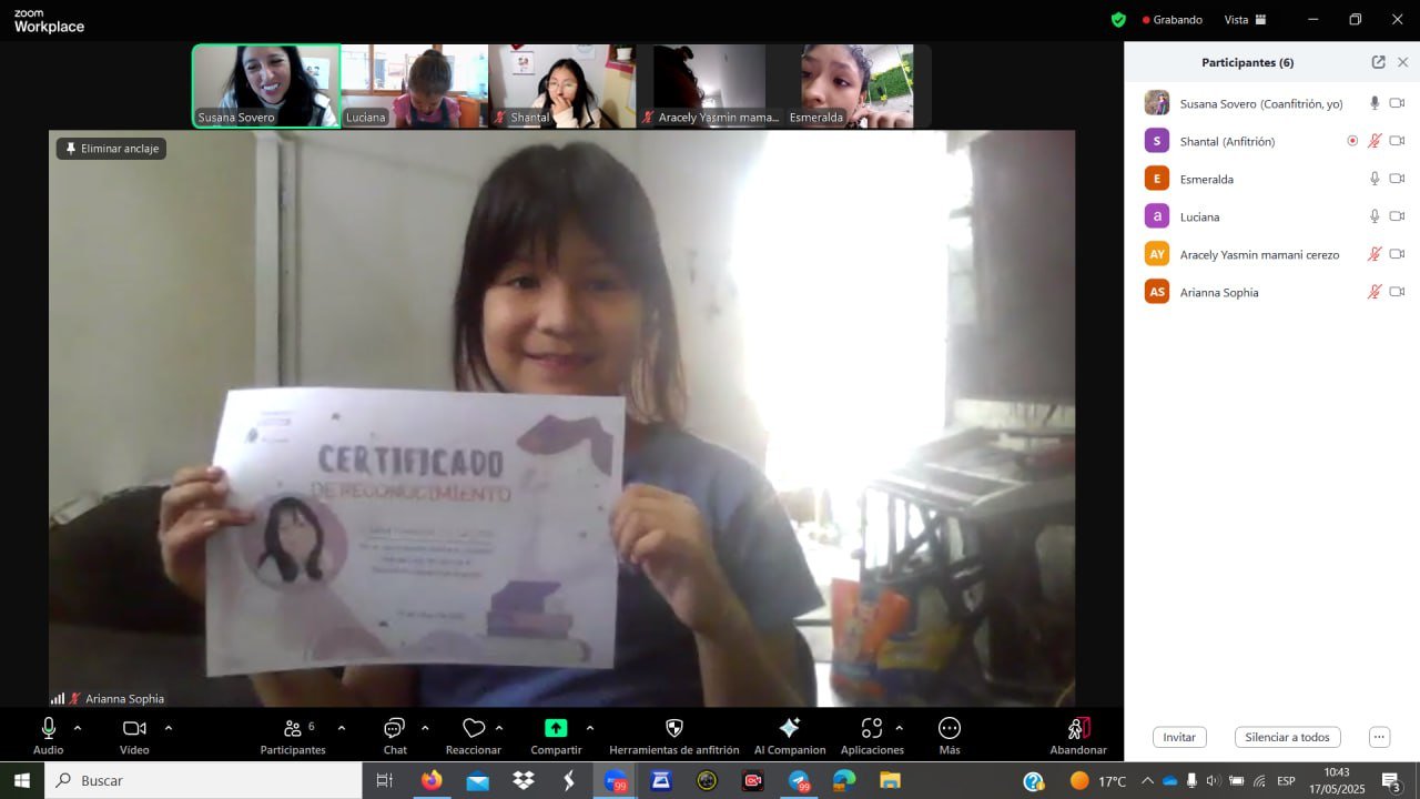 Niños participando en el Club Virtual de Lectura para Niños